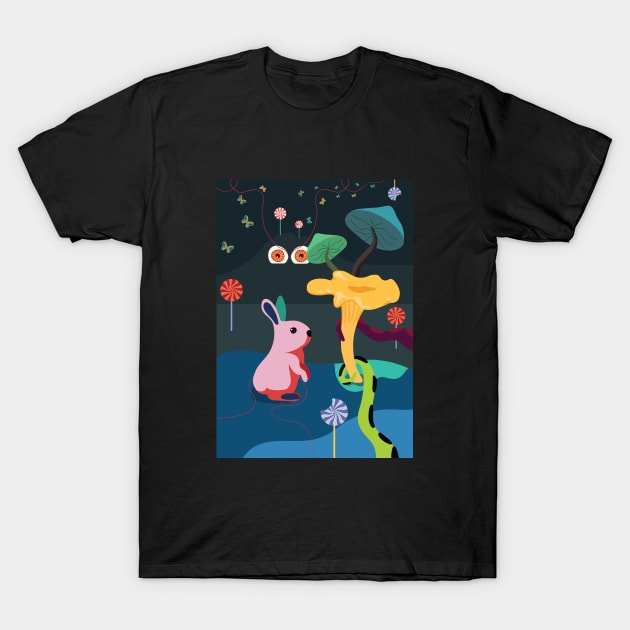 Rabbit in danger T-Shirt by streetillus